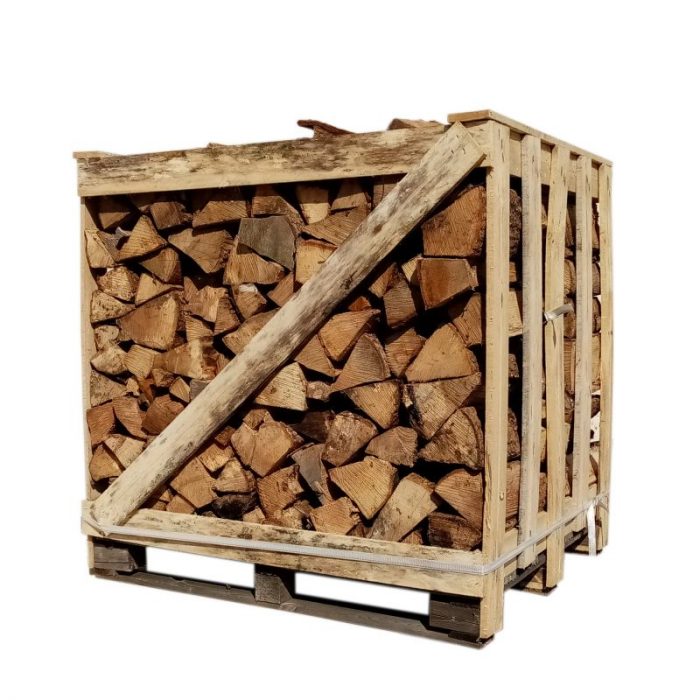 BOIS DE CHAUFFAGE – 45 CM – SEC – MÉLANGE DE BOIS DURS – PALETTE 1 M3 – 1.3 STÈRES - Image 1