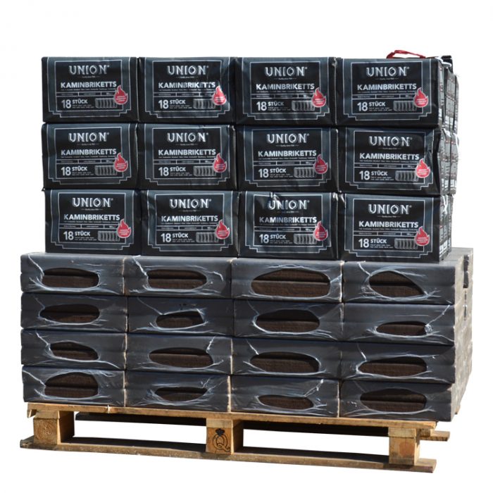 Mixte de briquettes de bois 100% chêne + briquettes de lignite palette (930Kg) - Image 1