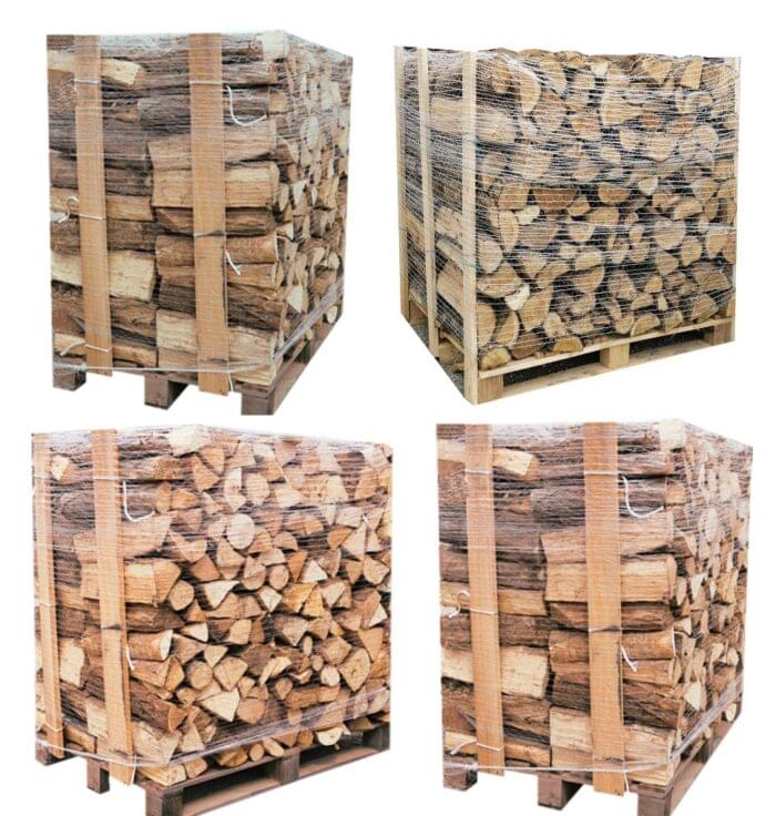 4 – Palettes (2 chêne blanc + 2 Hêtre/Charme) – Bûches de 40 cm - Image 1